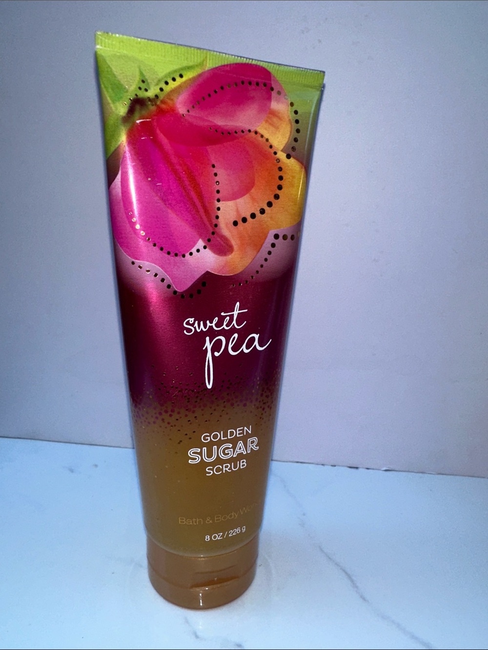 Bath & Body Works Sweet Pea Golden Sugar Scrub - Pink, Gold, Green